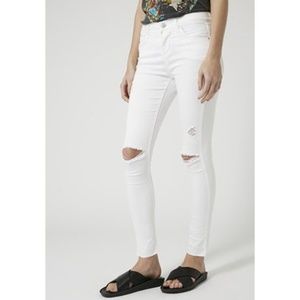 Topshop Moto Petite Leigh Distressed Skinny